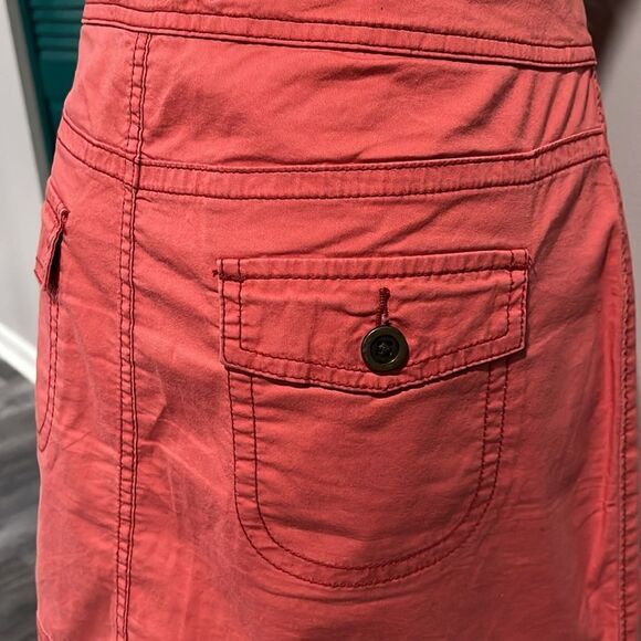 Anthropologie hei hei Coral Button-Front Women's A-Line Skirt - 4 - Picture 6 of 9